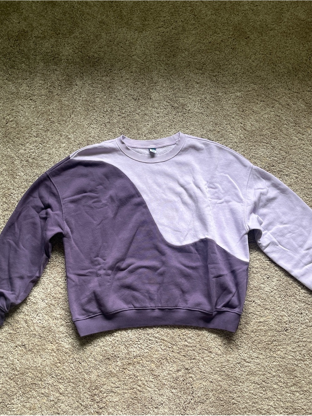 Two-Tone Purple Crewneck Sweatshirt